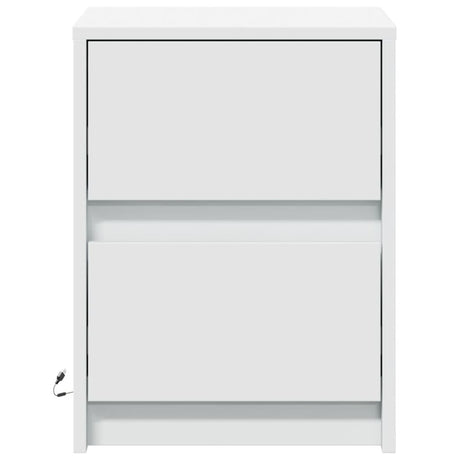 Bedside Cabinet With Led Lights Engineered Wood