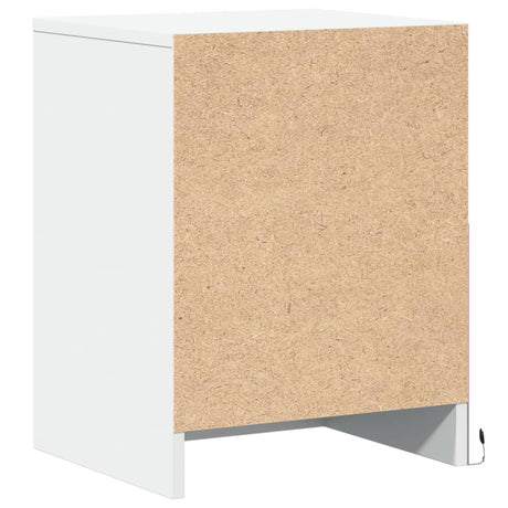 Bedside Cabinet With Led Lights Engineered Wood