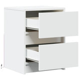 Bedside Cabinet With Led Lights Engineered Wood