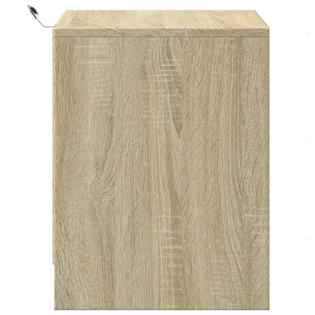 Bedside Cabinets With Led Lights 2 Pcs Engineered Wood