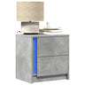 Bedside Cabinets With Led Lights 2 Pcs Engineered Wood