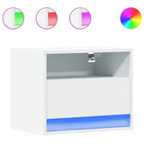 Wall-Mounted Bedside Cabinets With Led Lights 2 Pcs