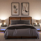 Wall-Mounted Bedside Cabinets With Led Lights 2 Pcs