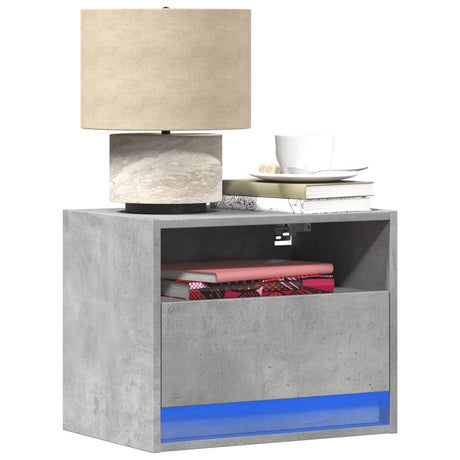 Wall-Mounted Bedside Cabinets With Led Lights 2 Pcs