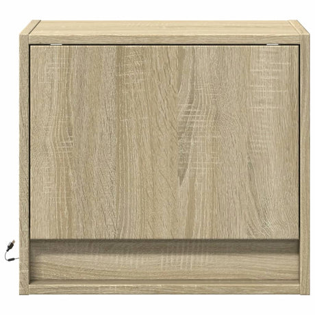Wall-Mounted Bedside Cabinet With Led Lights