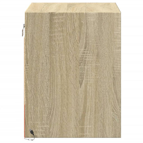 Wall-Mounted Bedside Cabinet With Led Lights
