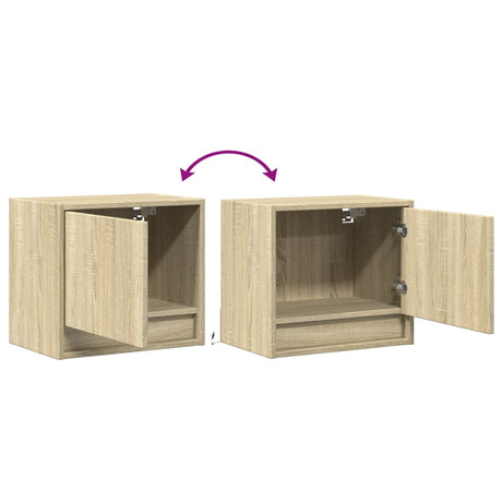 Wall-Mounted Bedside Cabinet With Led Lights