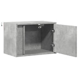 Wall-Mounted Bedside Cabinet With Led Lights Concrete Oak