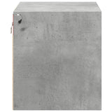 Wall-Mounted Bedside Cabinet With Led Lights Concrete Oak