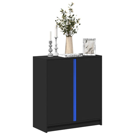 Sideboard With Led 77X34X85 Cm Engineered Wood