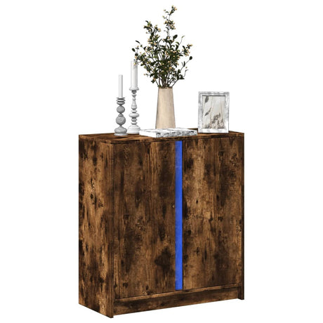 Sideboard With Led 77X34X85 Cm Engineered Wood