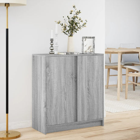 Sideboard With Led 77X34X85 Cm Engineered Wood