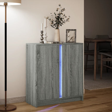 Sideboard With Led 77X34X85 Cm Engineered Wood