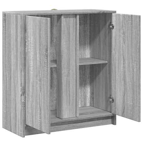 Sideboard With Led 77X34X85 Cm Engineered Wood