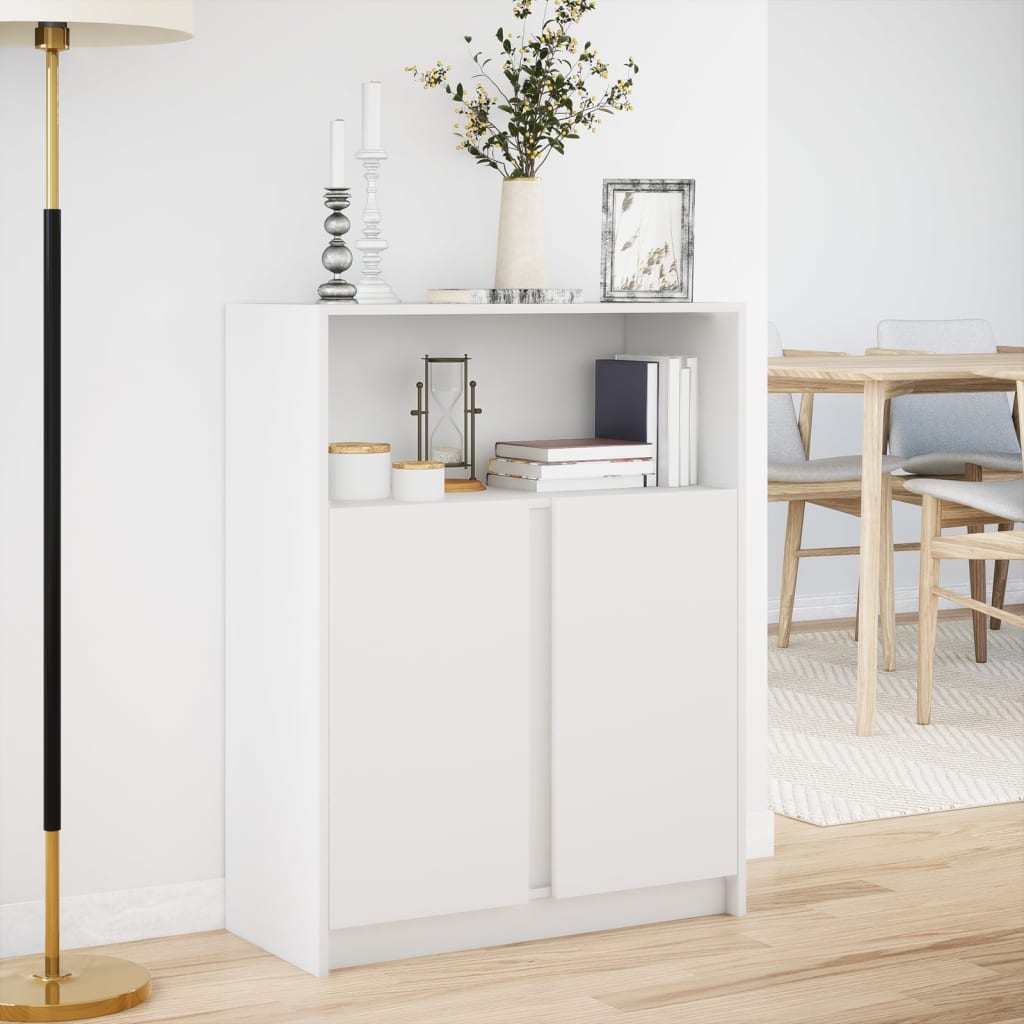 Sideboard With Led 77X34X100 Cm Engineered Wood