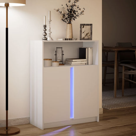Sideboard With Led 77X34X100 Cm Engineered Wood
