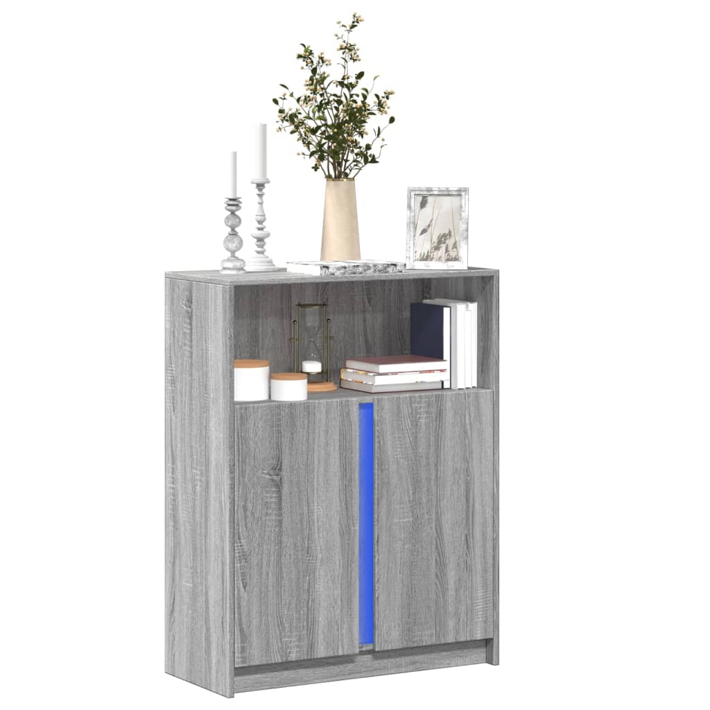 Sideboard With Led 77X34X100 Cm Engineered Wood