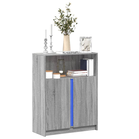 Sideboard With Led 77X34X100 Cm Engineered Wood