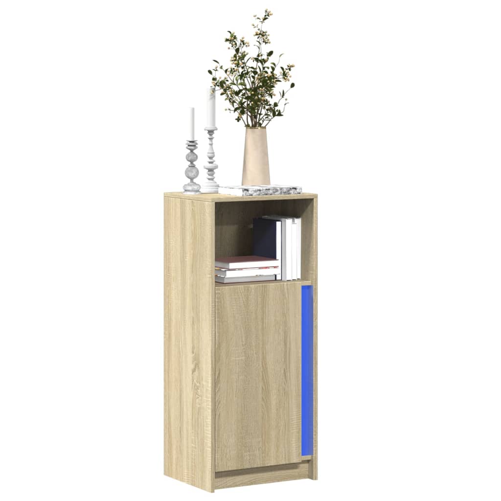 Sideboard With Led 77X34X100 Cm Engineered Wood