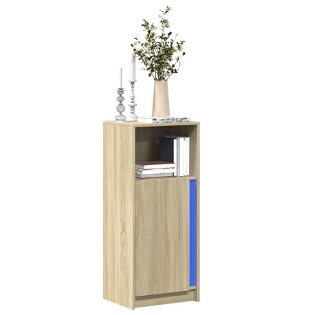 Sideboard With Led 77X34X100 Cm Engineered Wood