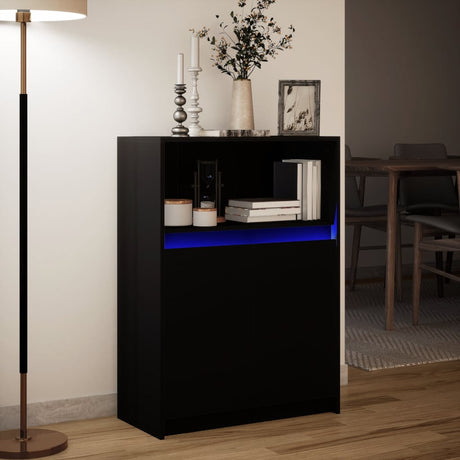 Sideboard With Led 72X34X100 Cm Engineered Wood