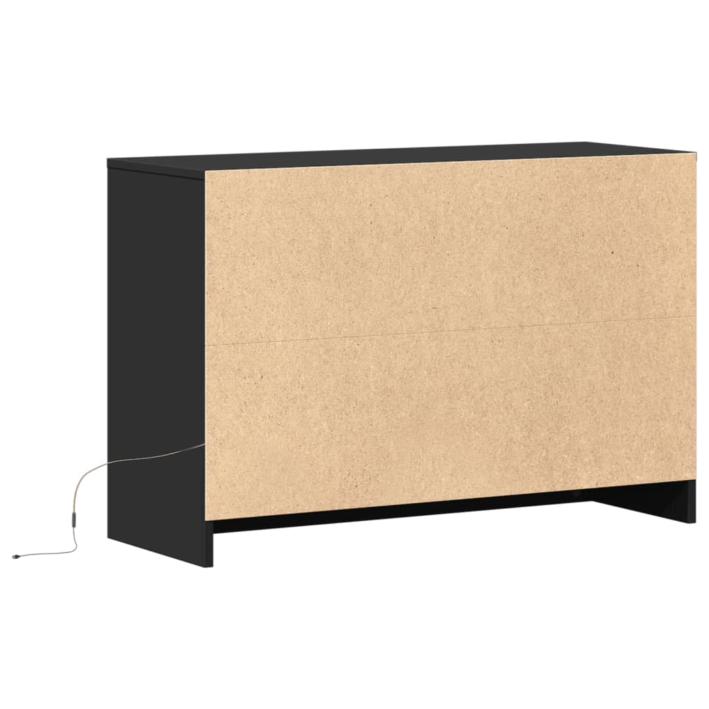 Tv Cabinet With Led 91X34X61 Cm Engineered Wood