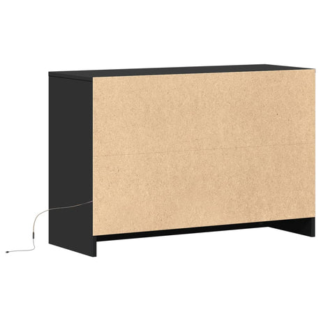 Tv Cabinet With Led 91X34X61 Cm Engineered Wood
