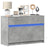 Tv Cabinet With Led 91X34X61 Cm Engineered Wood