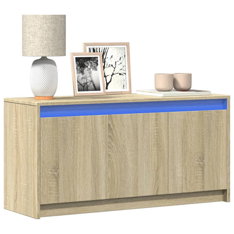 Tv Cabinet With Led 100X34X50 Cm Engineered Wood