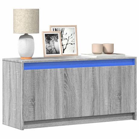 Tv Cabinet With Led 100X34X50 Cm Engineered Wood
