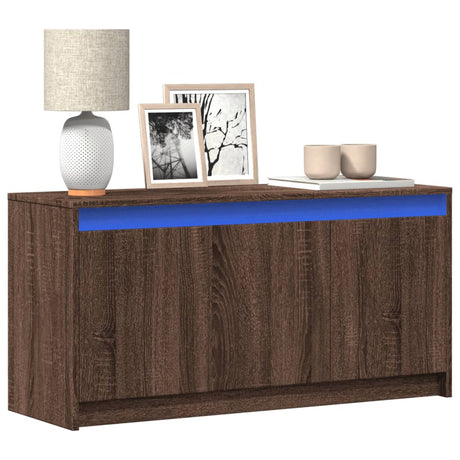 Tv Cabinet With Led 100X34X50 Cm Engineered Wood