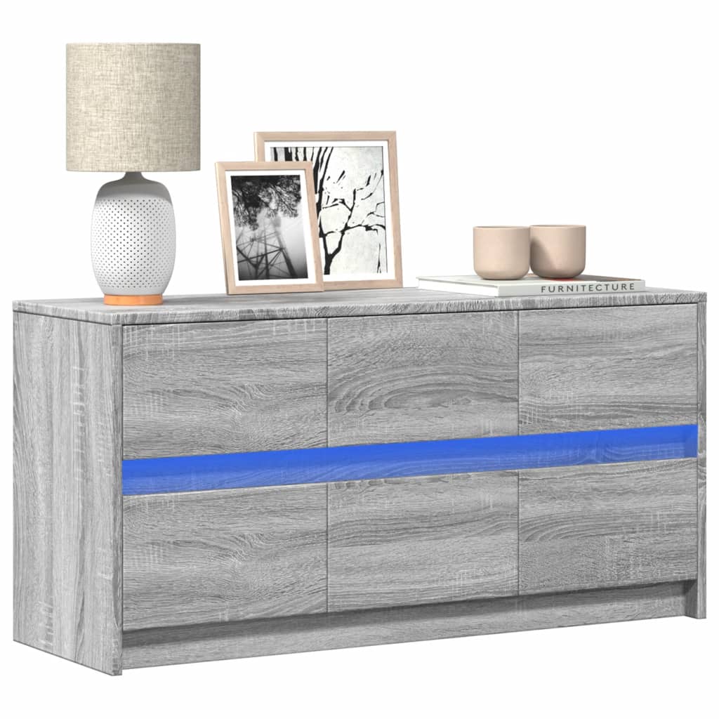Tv Cabinet With Led 180X34X50 Cm Engineered Wood