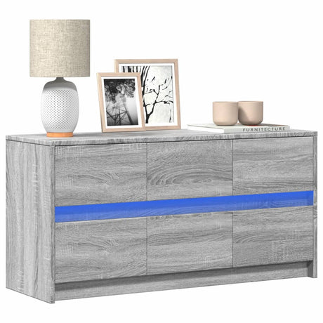Tv Cabinet With Led 180X34X50 Cm Engineered Wood
