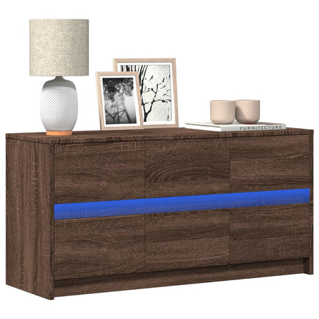 Tv Cabinet With Led 180X34X50 Cm Engineered Wood