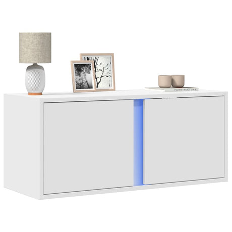 Tv Wall Cabinet With Led Lights 80X31X35 Cm