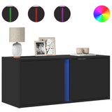 Tv Wall Cabinet With Led Lights 80X31X35 Cm