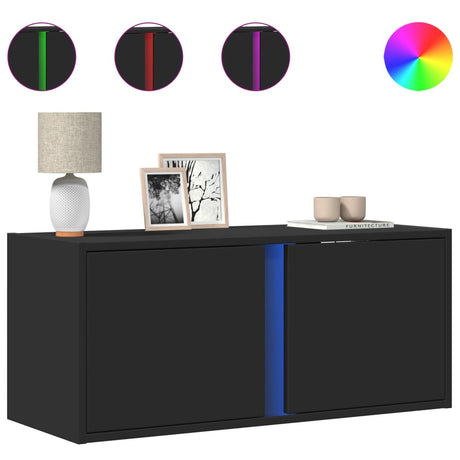 Tv Wall Cabinet With Led Lights 80X31X35 Cm