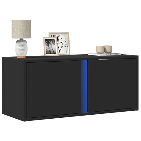 Tv Wall Cabinet With Led Lights 80X31X35 Cm