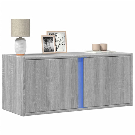 Tv Wall Cabinet With Led Lights 80X31X35 Cm