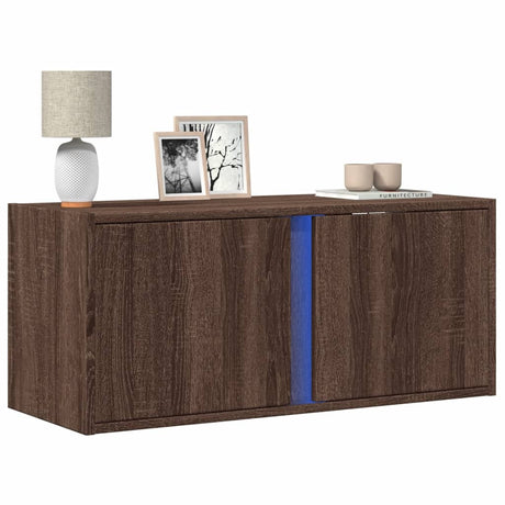 Tv Wall Cabinet With Led Lights 80X31X35 Cm