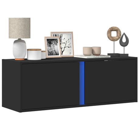 Tv Wall Cabinet With Led Lights 80X31X35 Cm