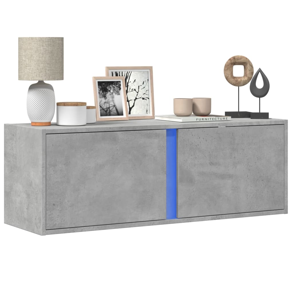 Tv Wall Cabinet With Led Lights 80X31X35 Cm