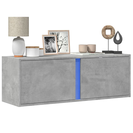 Tv Wall Cabinet With Led Lights 80X31X35 Cm