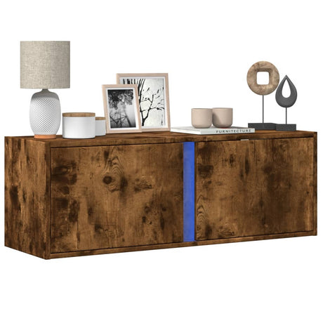 Tv Wall Cabinet With Led Lights 80X31X35 Cm