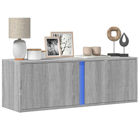 Tv Wall Cabinet With Led Lights 80X31X35 Cm