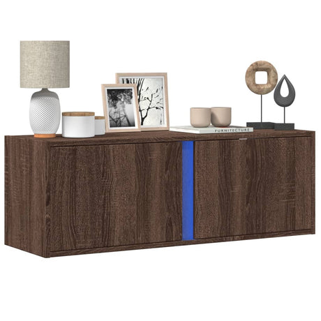 Tv Wall Cabinet With Led Lights 80X31X35 Cm