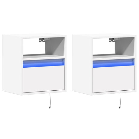 Tv Wall Cabinets With Led Lights 2 Pcs 41X31X45 Cm