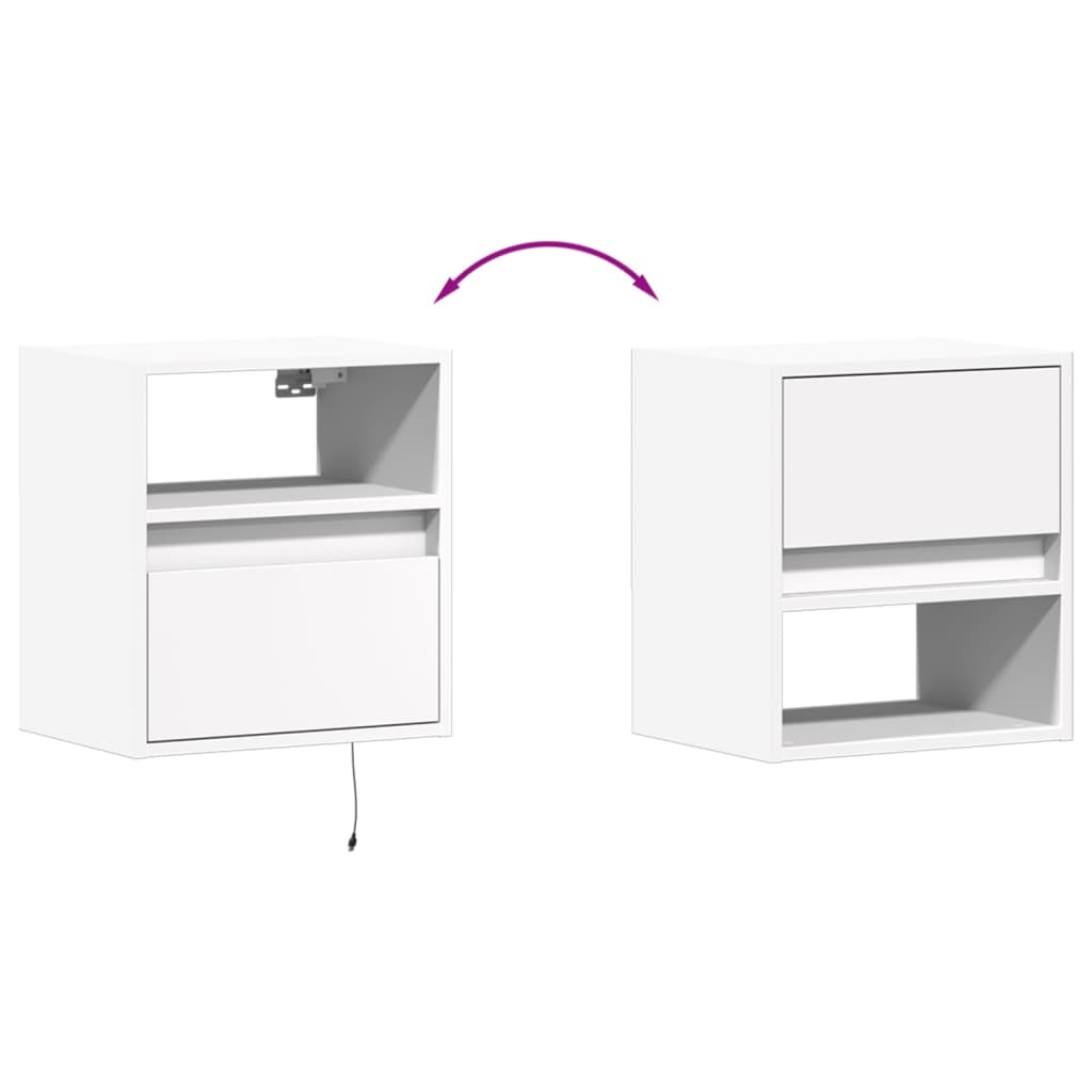 Tv Wall Cabinets With Led Lights 2 Pcs 41X31X45 Cm