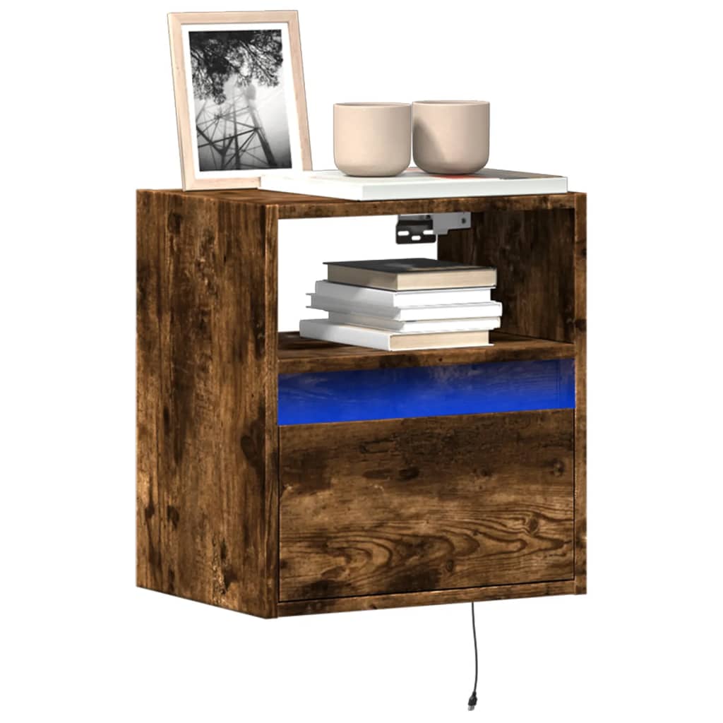 Tv Wall Cabinets With Led Lights 2 Pcs 41X31X45 Cm