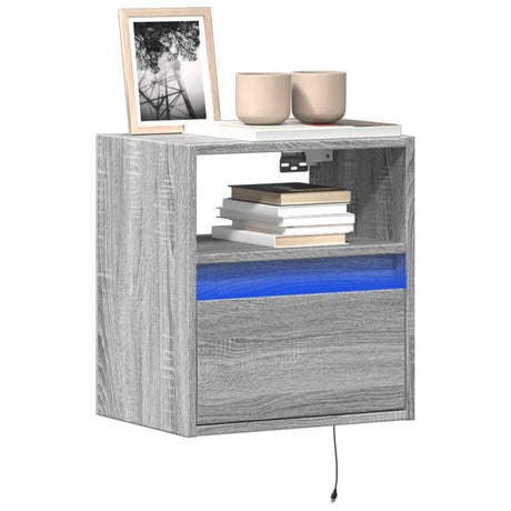 Tv Wall Cabinets With Led Lights 2 Pcs 41X31X45 Cm